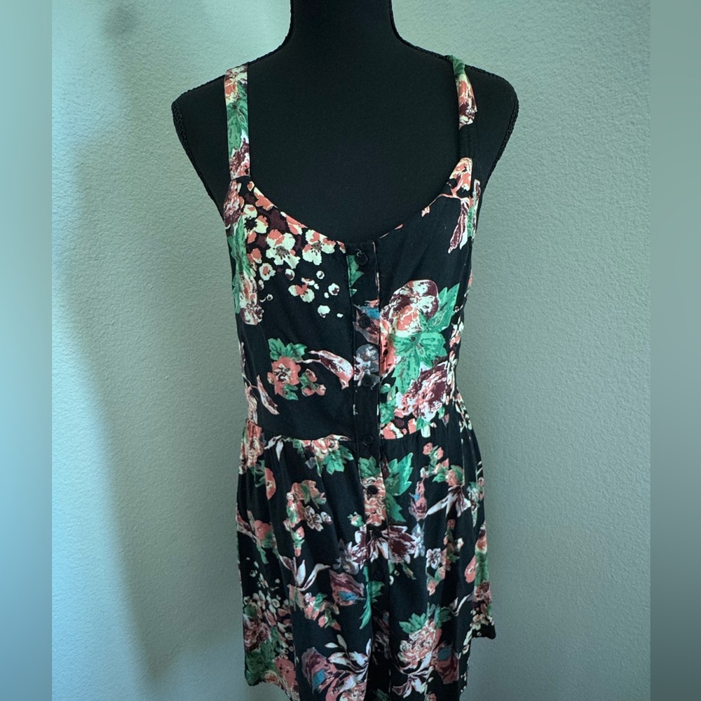 Full Tilt Black and Pink Floral Dress